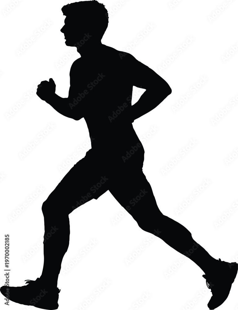 Obraz premium Silhouettes of man and woman running and dancing group illustration artwork