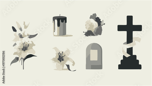 A set vector illustration memorial