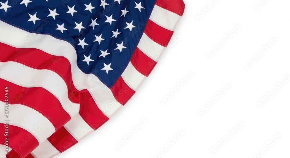 Fototapeta premium American flag corner stars and stripes waving with patriotic pride