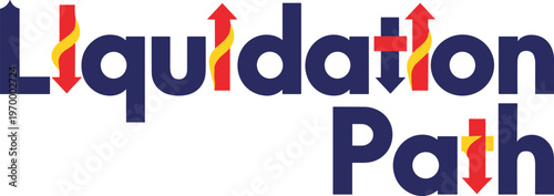 Blue and red text liquidation path with directional arrows