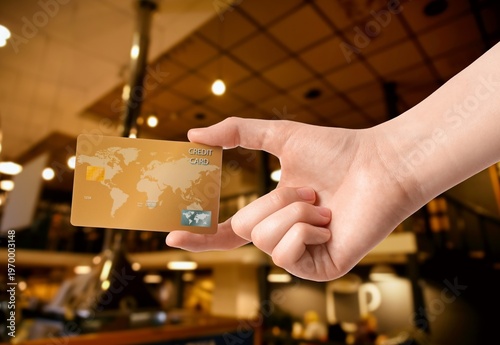 Female hand with credit car...
