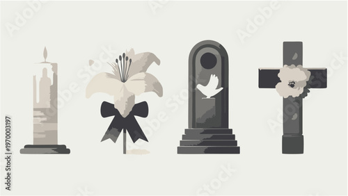 A set vector illustration memorial
