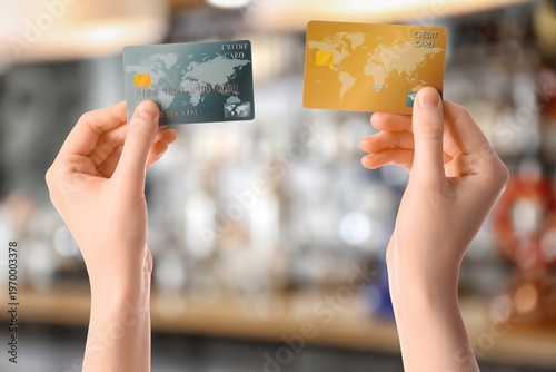 Female hands with credit ca...
