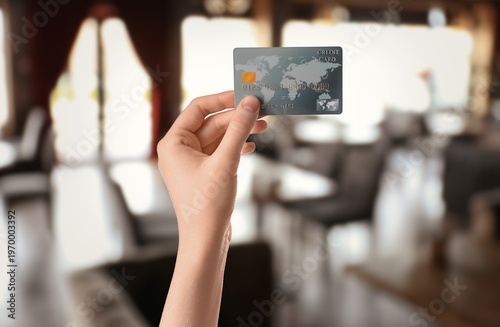 Female hand with credit car...