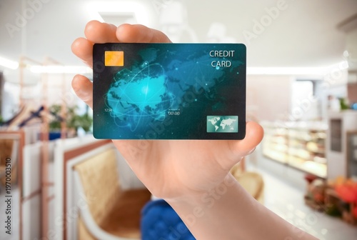 Female hand with credit car...