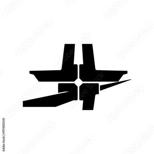 Abstract Geometric Shape Design in Black and White.