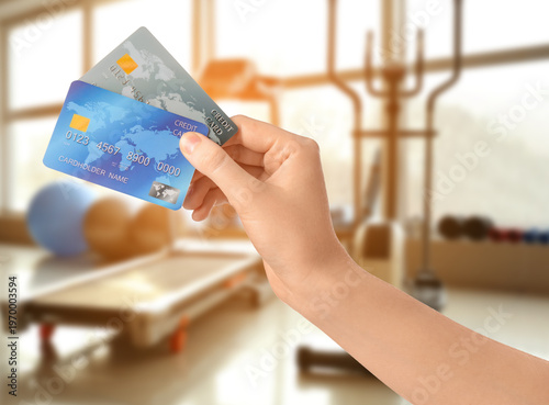 Female hand with credit car...