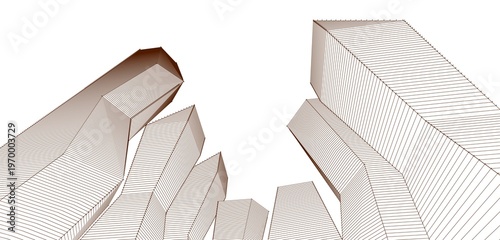 abstract futuristic city 3d rendering	
