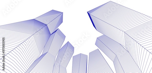 abstract futuristic city 3d rendering	
