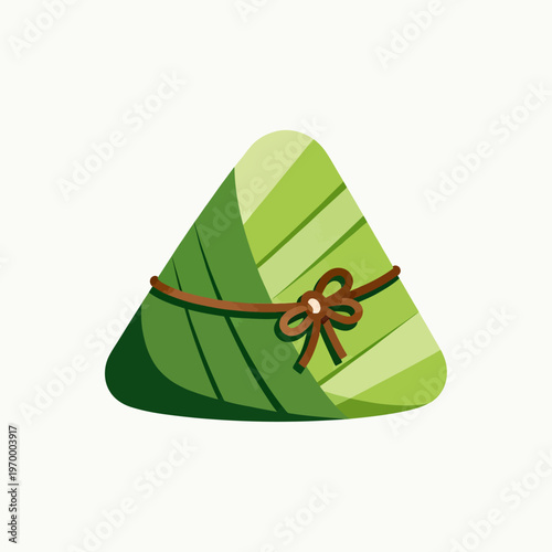 Traditional Ketupat Rice Cake Flat Icon Green Vector