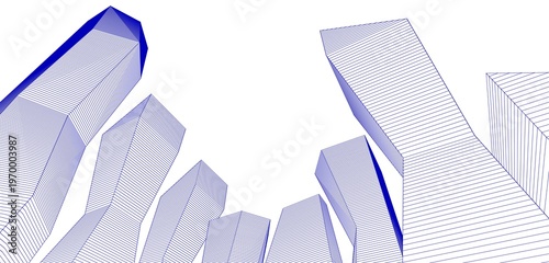 abstract futuristic city 3d rendering	
