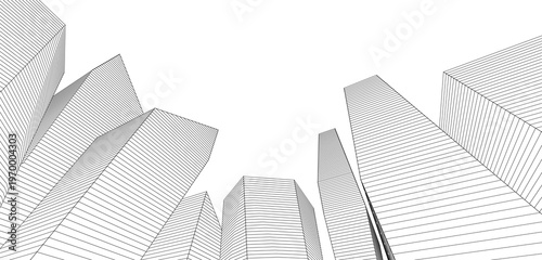 abstract futuristic city 3d rendering	
