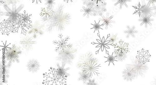 Falling snow illustration on white. Perfect for winter holidays, christmas, greeting cards, backgro