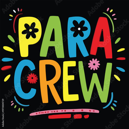 Para crew colorful logo with flowers