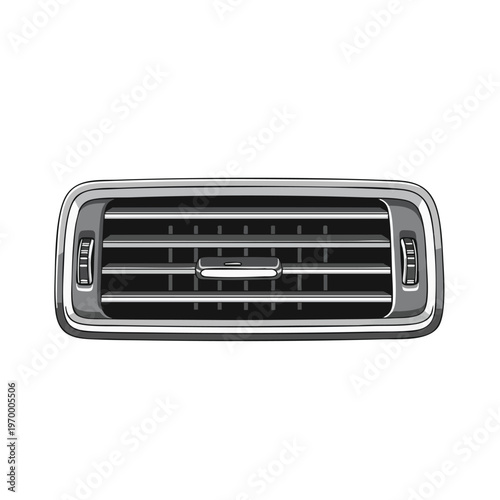 Sleek chrome-trimmed vehicle air vent with adjustable louvers and a central control