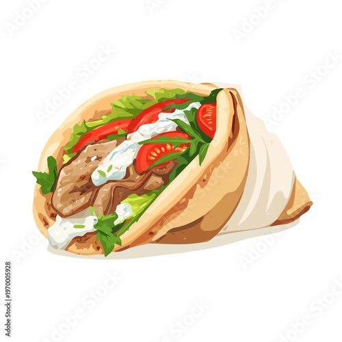Flat 2D Gyro vector illustration, icon graphic on white background