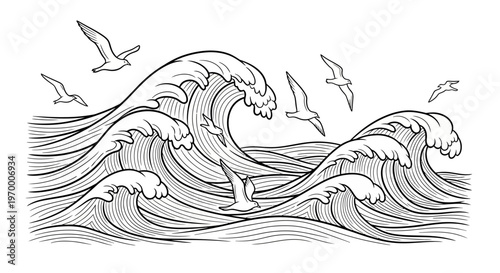 Waves Ocean Sea Water Motion.