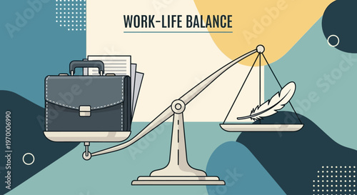 Work life balance concept with scale.