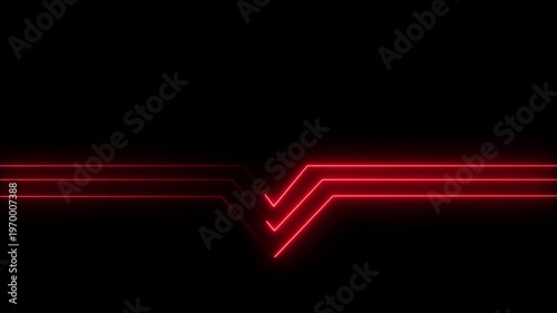 Dynamic red neon lightning bolt animation on black background abstract energy glow futuristic neon glow