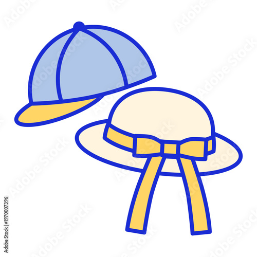 帽子の熱中症対策アイコン（暑さ・日よけ）