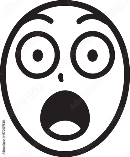 A striking illustration of a shocked emoji, its eyes wide, mouth agape, capturing raw emotion. 