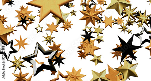 Decorative background of multiple stars of different colors, creating a festive atmosphere, perfect for various design c