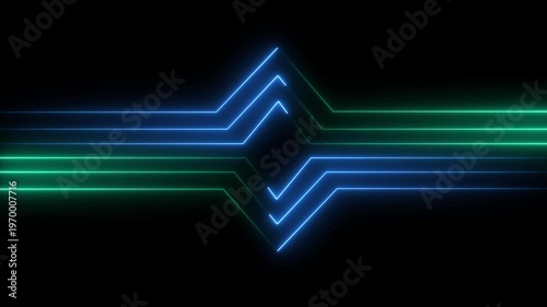 Futuristic neon light grid background animation futuristic tech backdrop neon lights glowing blue and green lines grid pattern abstract background loopable animation