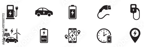 Car charging point icon. Electric plug symbol. Electricity sign. Electric car icon.