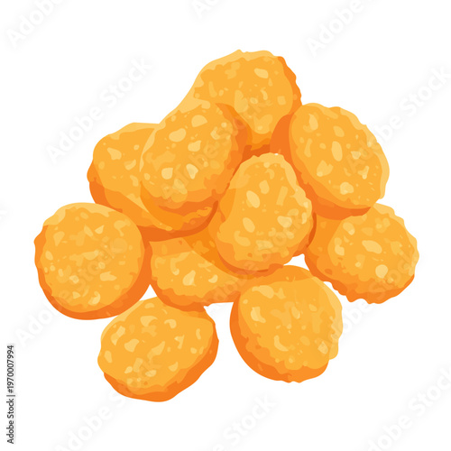 Minimal 2D flat vector of a Chicken Nuggets, icon-style illustration on a white background