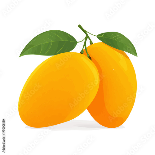 Minimalist 2D vector icon representation of a Mango, displayed on a pure white background