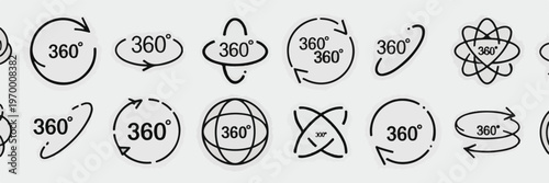 Collection of 360 Degree Rotation Icons 360 degrees