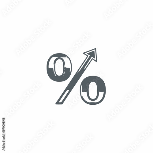 Illustrative icon depicting a rising percentage, symbolizing financial growth, interest rate increases, or positive business trend analysis