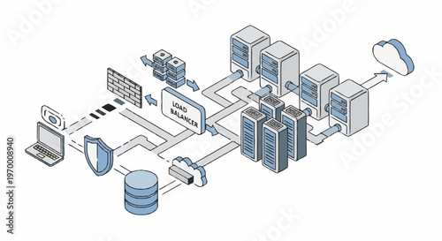 Network infrastructure and data flow.