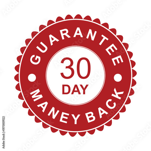 30 Days Money Back Guarantee Seal – Refund Badge Icon for Online Shopping and Business