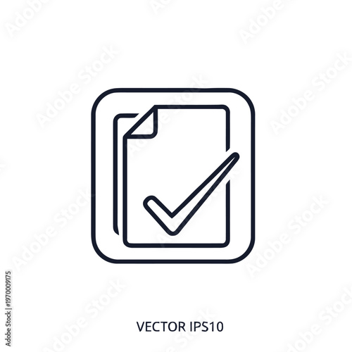 Document with a checkmark inside a rounded square, symbolizing approval or completion of a task Free Download Document with a checkmark inside a rounded square, symbolizing approval or completion of a task - GFXLoad