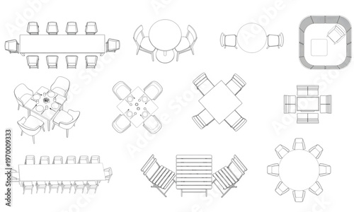 Modern Furniture Top View Symbols Pack for Architectural Floor Plans and Interior Design