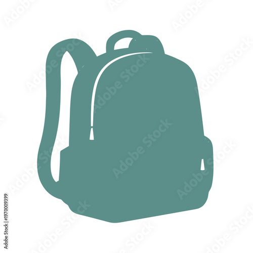 Stylized vector graphic icon depicting a generic backpack, perfect for educational materials, travel-themed designs, or daily lifestyle content, symbolizing portability and storage
