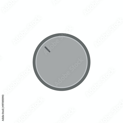 A single gray circular knob with a dark gray outline and a small indicator line