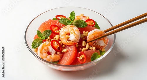 Fresh Shrimp and Grapefruit Salad with Mint and Chili.