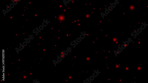 Dynamic animation of red sparkles scattered on black background glittering effects sparkling particles