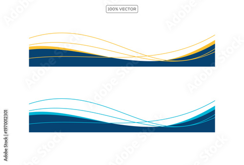 Curve Wavy Footer header abstract wave illustration
