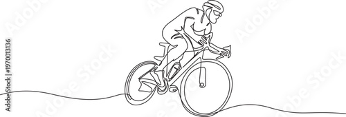 World bicycle day hand drawn flat illustration ,one line art bicycle with man