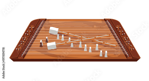 Hammered Dulcimer Instrument Close up