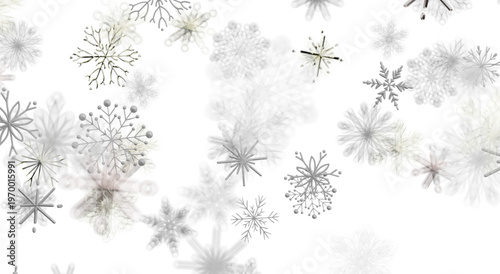Abstract winter background with falling snowflakes. Festive design for Christmas and New Year. Wint