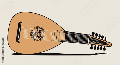 Lute Instrument Illustration Musical Stringed Oud for Music Lessons