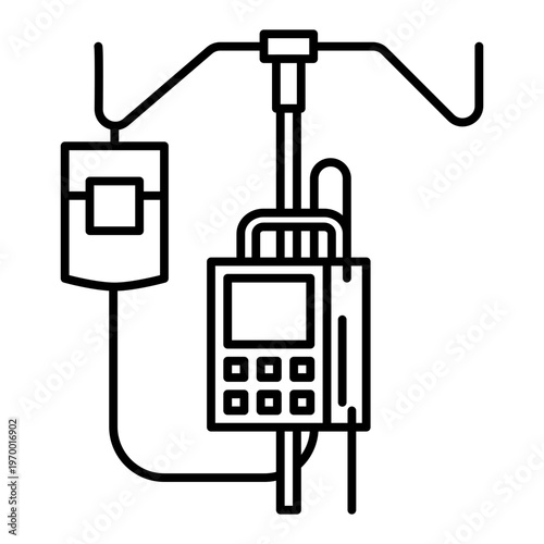 infusion pump line icon with editable stroke