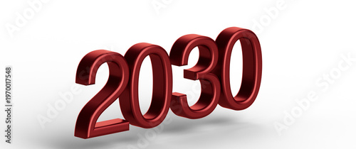 The year 2030 text in red o...