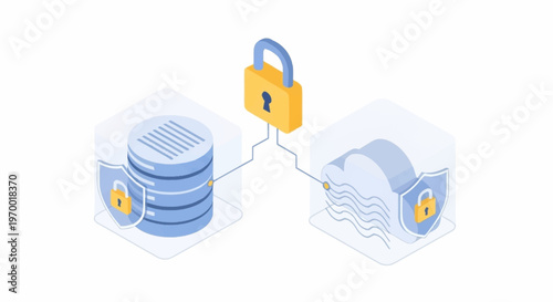 Secure data transfer and storage concept.