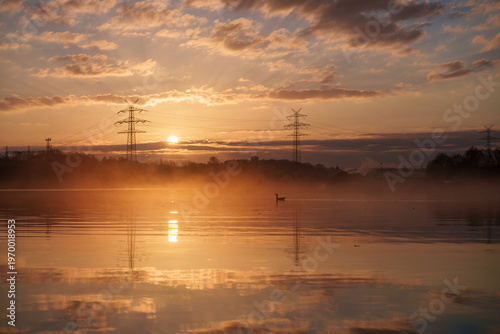 Sunrise in a small fishing port in Germany