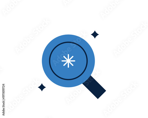 Magnifying glass with a sparkle for financial auditing, searching, or finding opportunities.